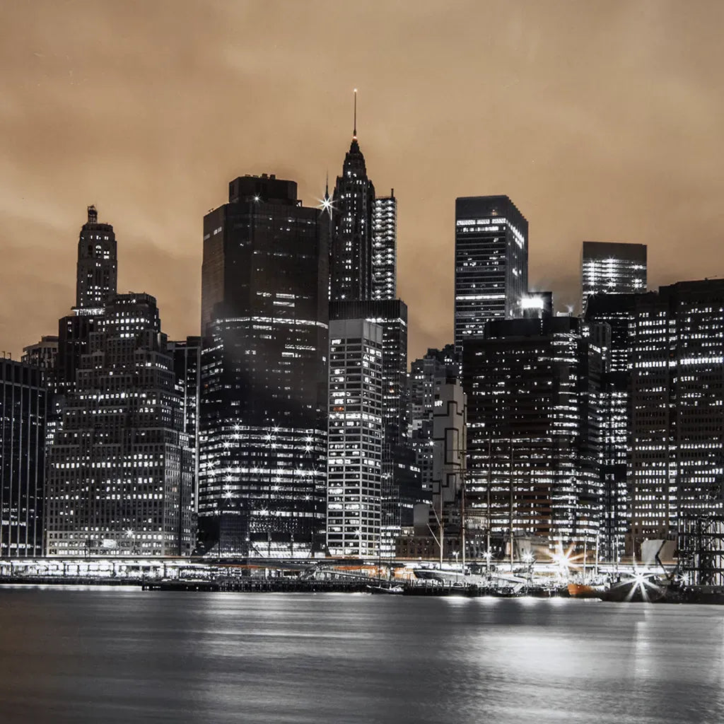 New York Skyline At Sunset Framed Wall Art