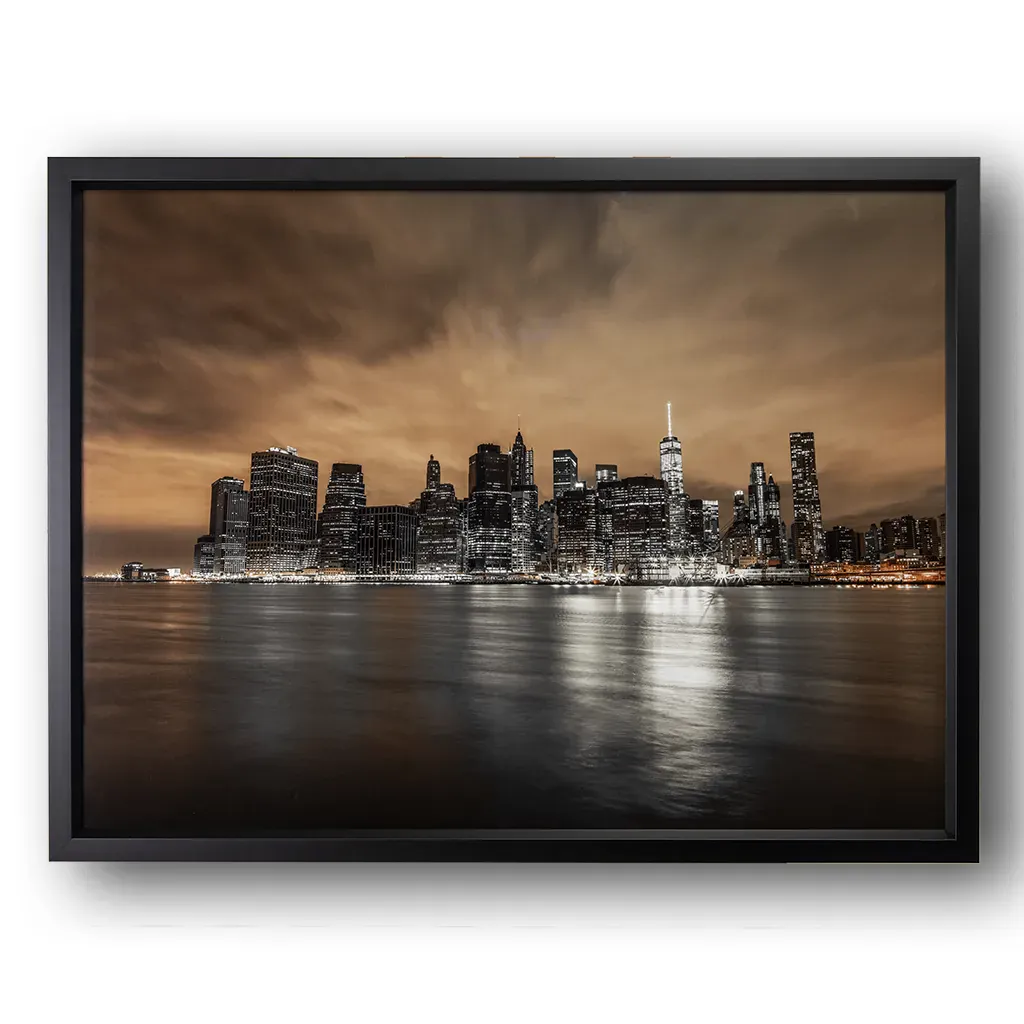 New York Skyline At Sunset Framed Wall Art