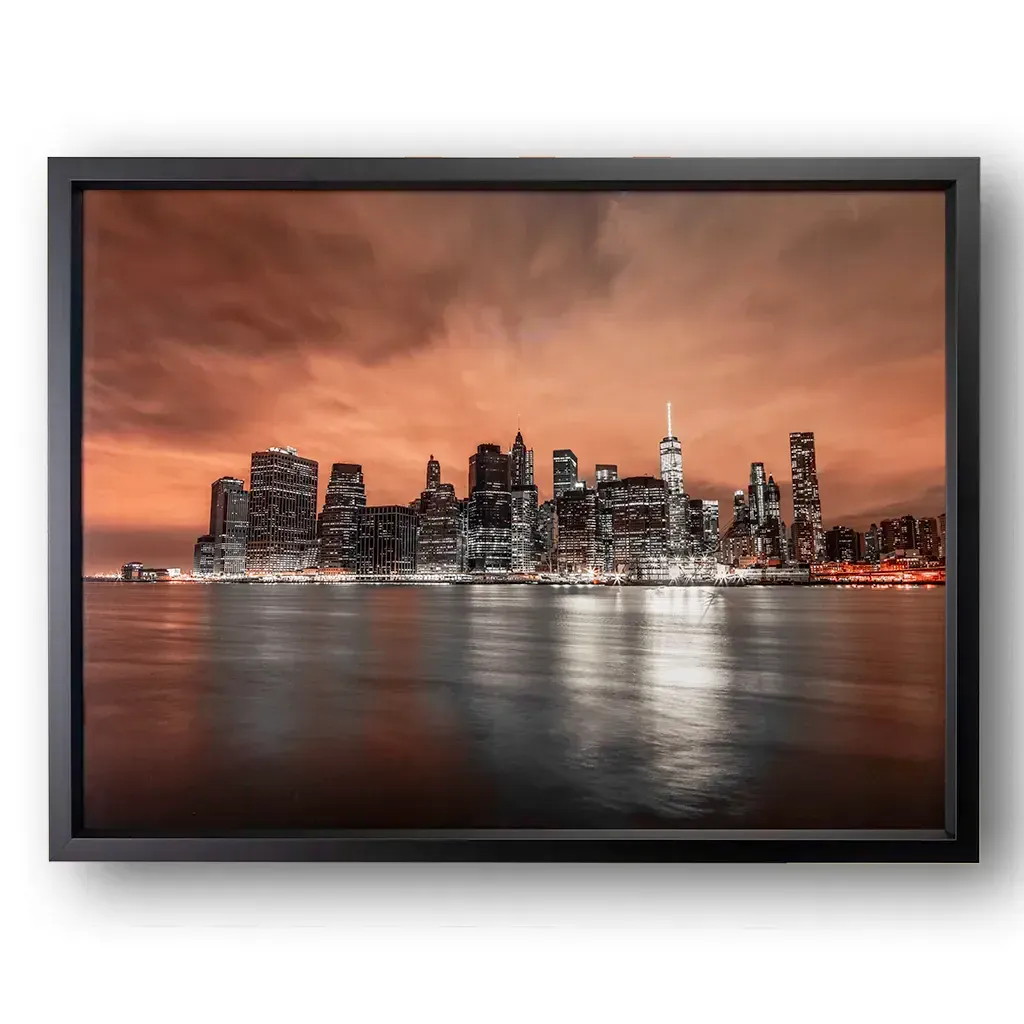 New York Skyline At Sunset Framed Wall Art