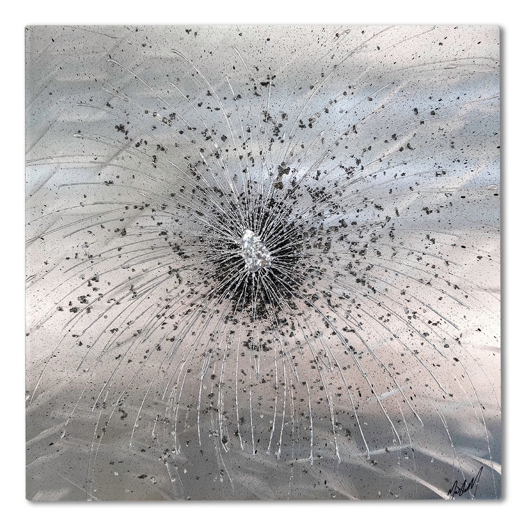 Silver Burst, Luxury Contemporary Abstract Wall Art