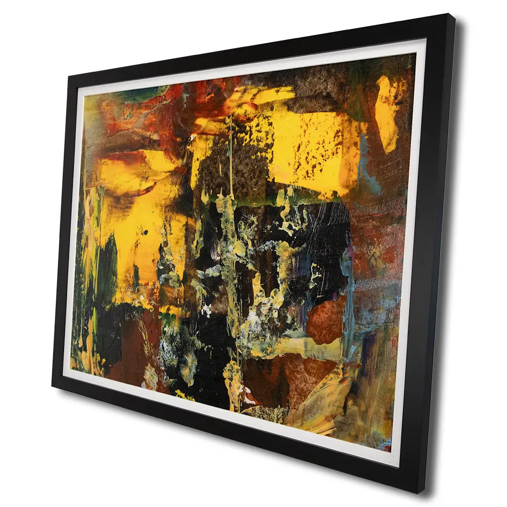 Golden Ember – Framed Abstract Wall Art
