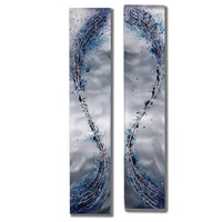 Curva Aqua, Set of 2, Metal Wall Art