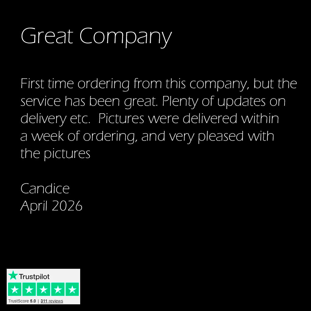 Customer review of a company with a Trustpilot logo at the bottom.
