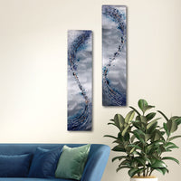 Curva Aqua, Set of 2, Metal Wall Art