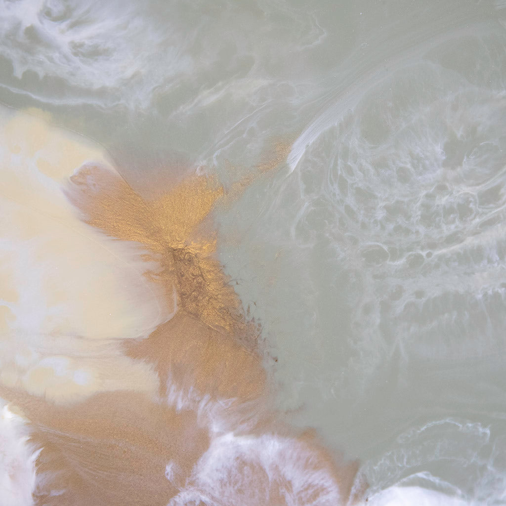 Sage, Olive and Emerald Green Abstract Metal Wall Art