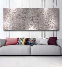 Showtime Abstract Silver Aluminium Metal Wall Art UK