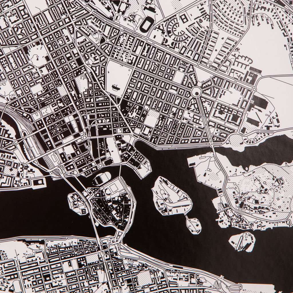 Stockholm Monochrome Map, Olivier Gratton-Gagne