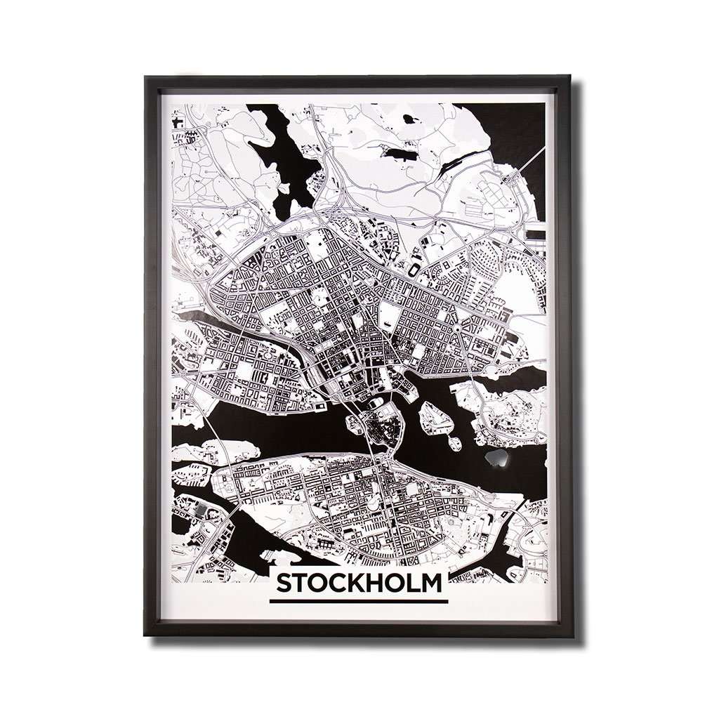 Stockholm Monochrome Map, Olivier Gratton-Gagne