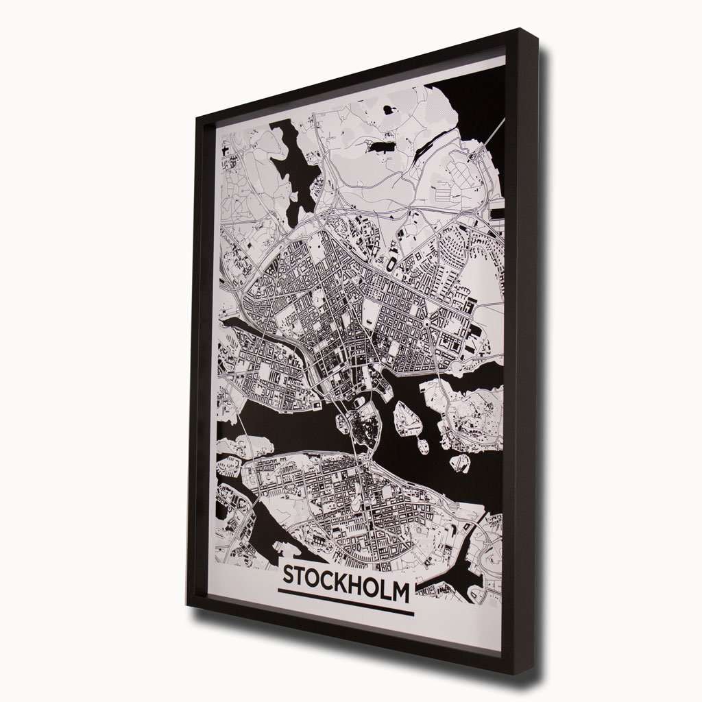 Stockholm Monochrome Map, Olivier Gratton-Gagne