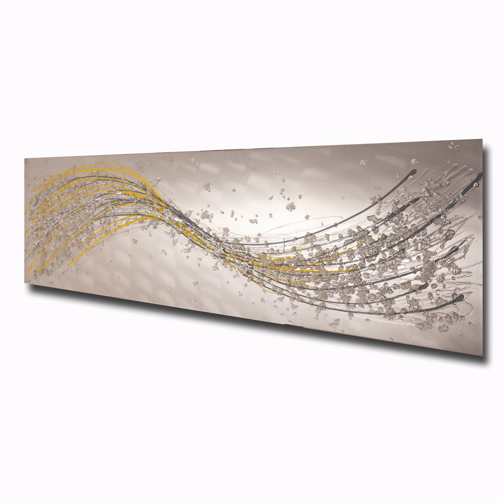 yellow and grey  wall art metal