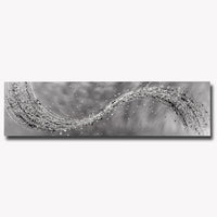 Lithium Mono Wave Aluminium Silver Metal Wall Art | Abstract Acrylic Glass Wall Art 