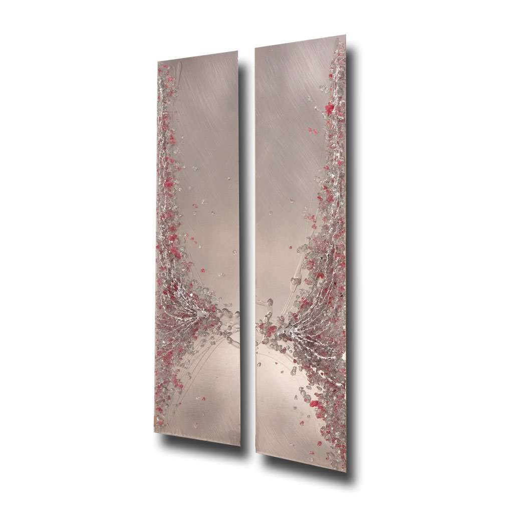 Blush Pink Angel Wings, Set of 2, Bespoke Metal Wall Art UK