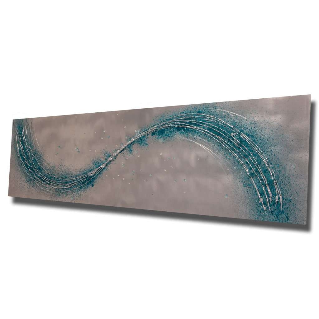 Teal Lithium Wave Metal Wall Art