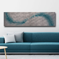 Teal Lithium Wave Metal Wall Art