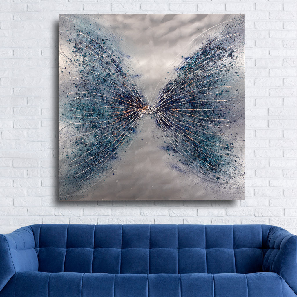 Aqua Metal Wall Art Butterfly London