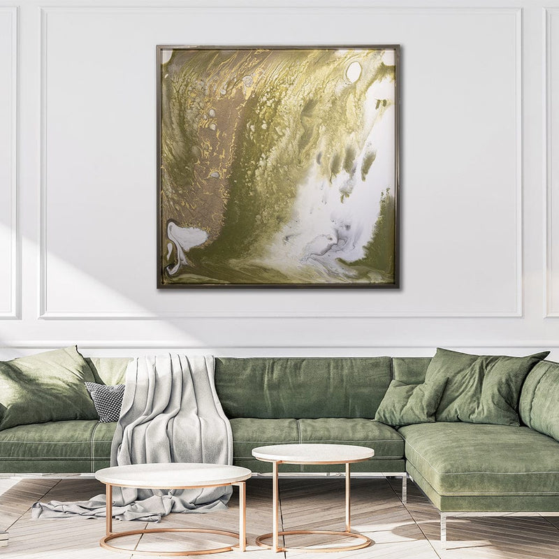 Marbled Avocado 2, Embellished Canvas
