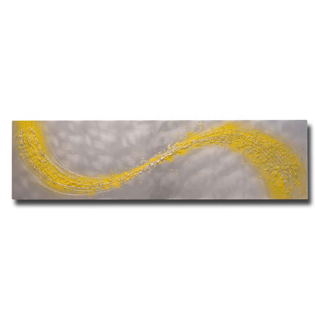 Yellow Lithium Wave Metal Wall Art