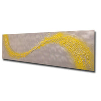 Yellow Lithium Wave Metal Wall Art
