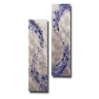 Curva Blue Spray, Set of 2, Metal Wall Art