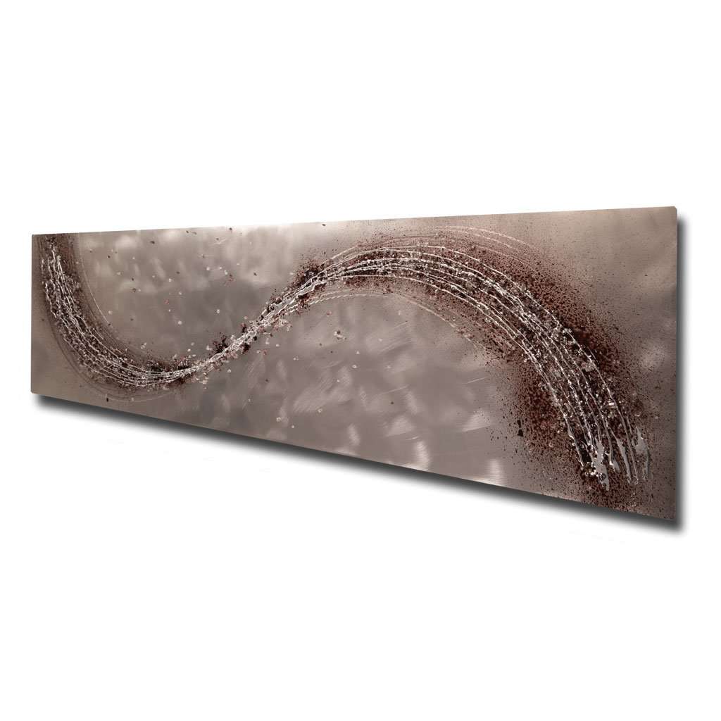 Lithium Mocha Wave Metal Wall Art