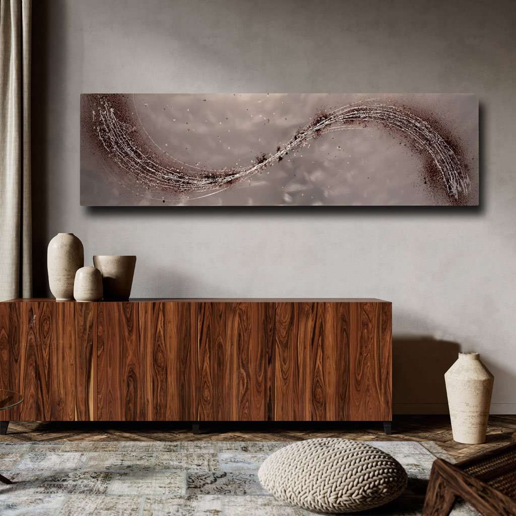 Lithium Mocha Wave Metal Wall Art