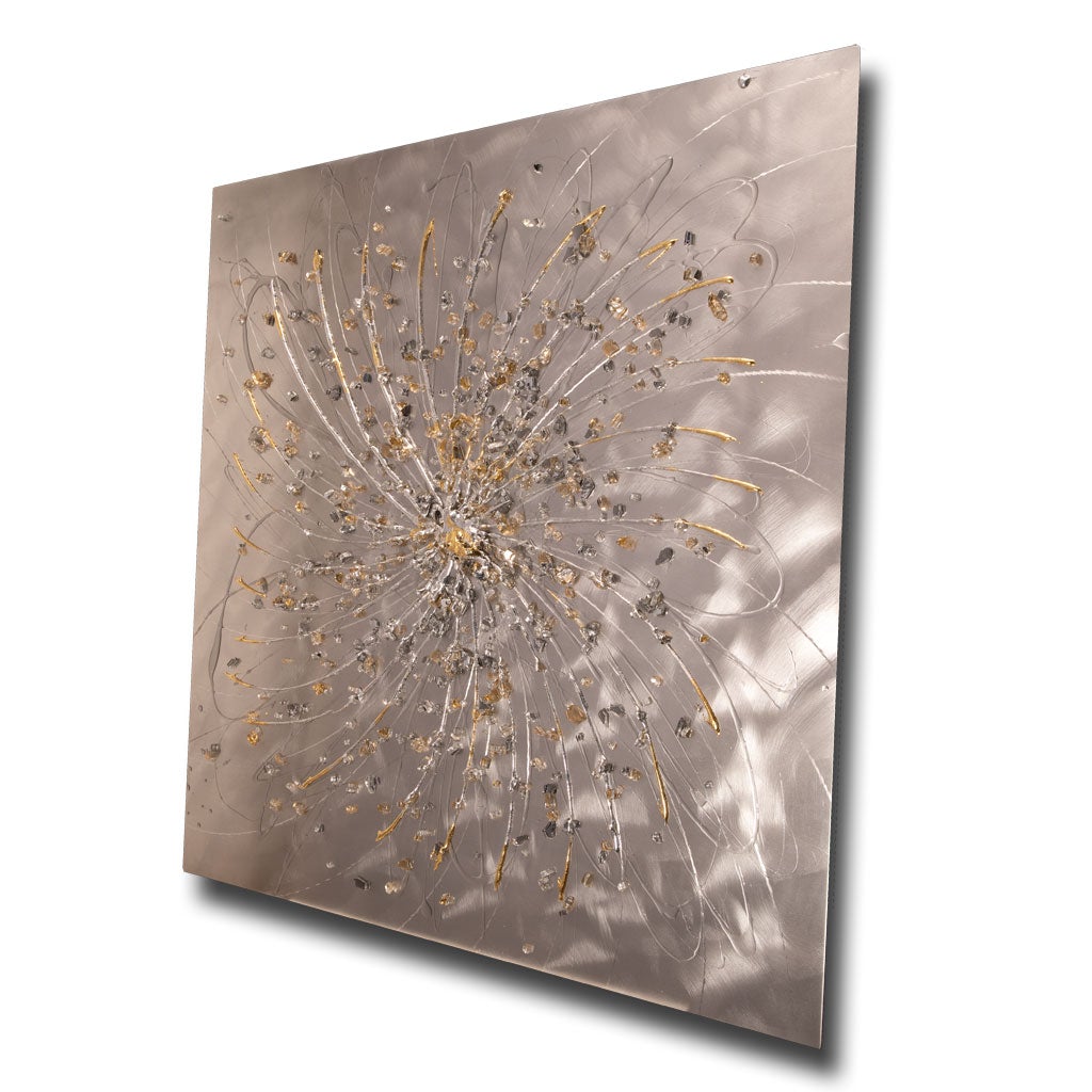 Treasure Silver and Gold metal wall art