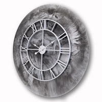 Wall clock in Midnight black and silver