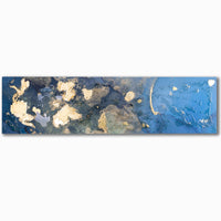 Hand Embellished Aqua Marine metal wall art, Height 40cm Width 150cm