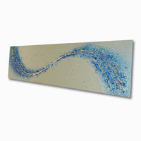 Gold on Blue Lithium Wave Metal wall art