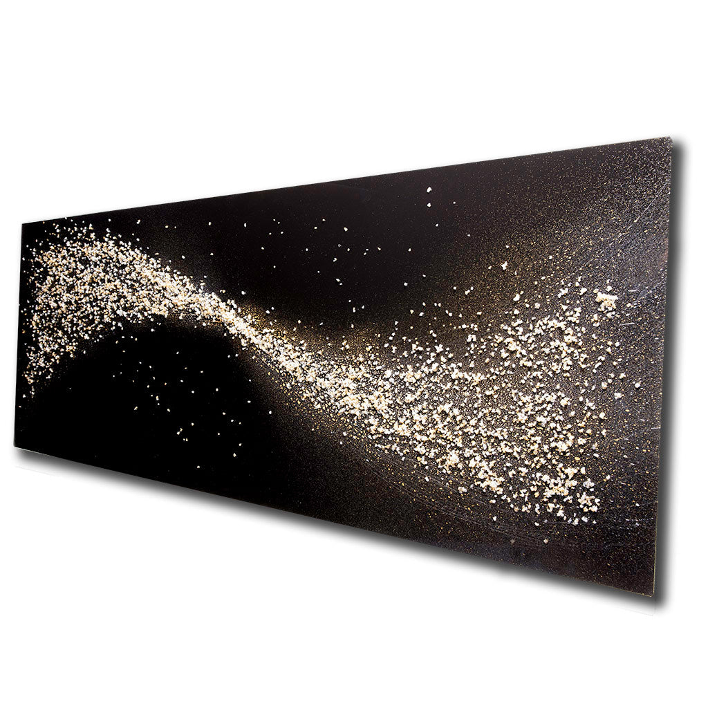 Black Abstract Metal Wall Art Painting Canvas