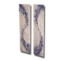 Curva Blue Spray, Set of 2, Metal Wall Art